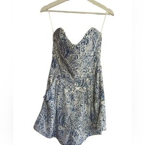 Molly Bracken Floral Strapless Shorts Romper with Pockets size Medium